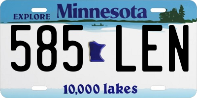 MN license plate 585LEN