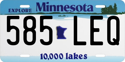 MN license plate 585LEQ