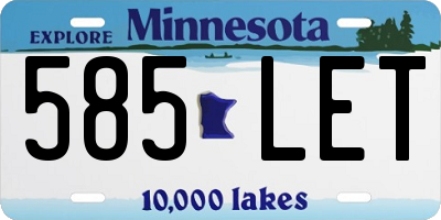 MN license plate 585LET