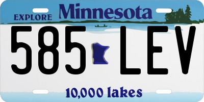 MN license plate 585LEV