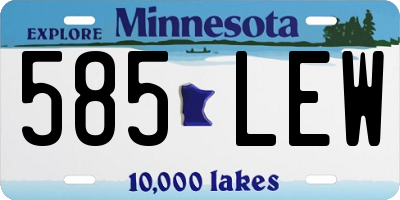 MN license plate 585LEW