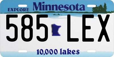 MN license plate 585LEX