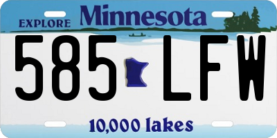 MN license plate 585LFW