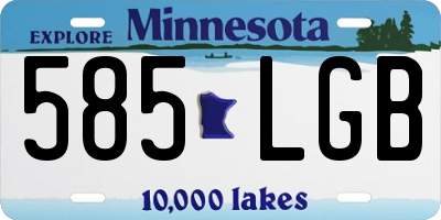 MN license plate 585LGB