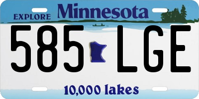 MN license plate 585LGE