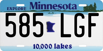 MN license plate 585LGF