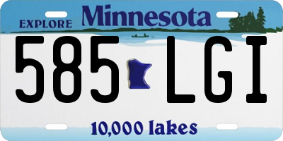 MN license plate 585LGI