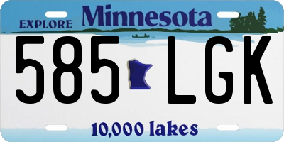 MN license plate 585LGK