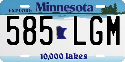 MN license plate 585LGM