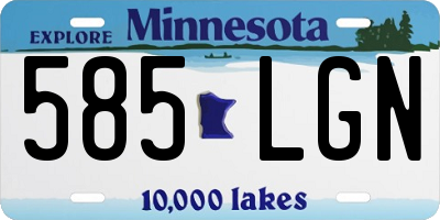 MN license plate 585LGN