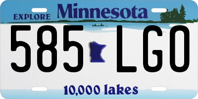 MN license plate 585LGO