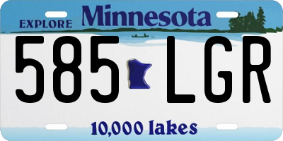 MN license plate 585LGR