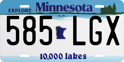 MN license plate 585LGX