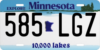 MN license plate 585LGZ