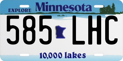 MN license plate 585LHC