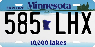 MN license plate 585LHX