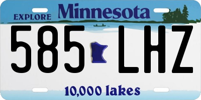 MN license plate 585LHZ