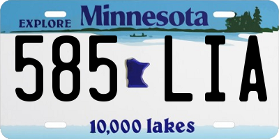 MN license plate 585LIA