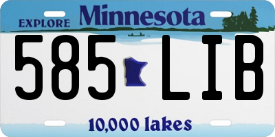 MN license plate 585LIB