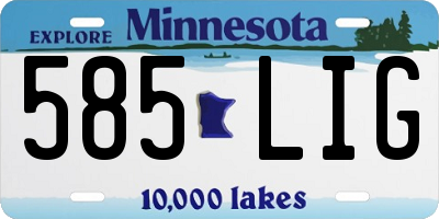 MN license plate 585LIG