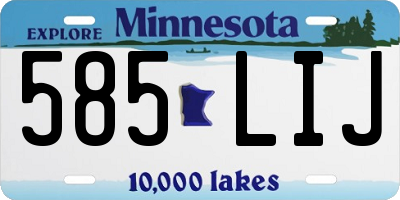 MN license plate 585LIJ