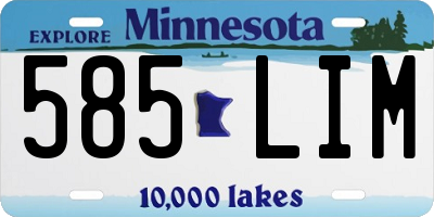 MN license plate 585LIM