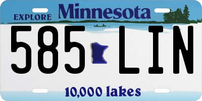 MN license plate 585LIN