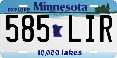 MN license plate 585LIR