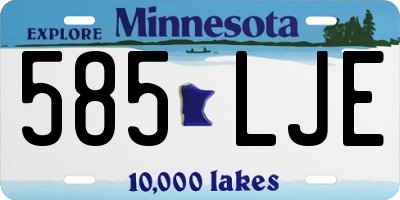 MN license plate 585LJE