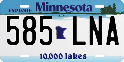 MN license plate 585LNA