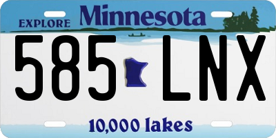 MN license plate 585LNX