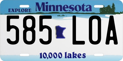 MN license plate 585LOA