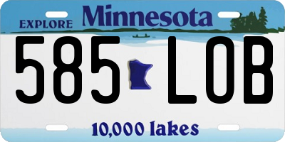 MN license plate 585LOB