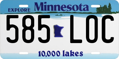 MN license plate 585LOC