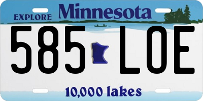 MN license plate 585LOE