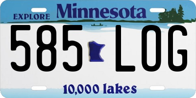 MN license plate 585LOG