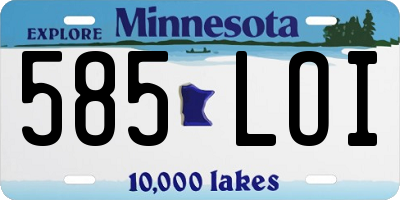 MN license plate 585LOI