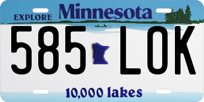 MN license plate 585LOK