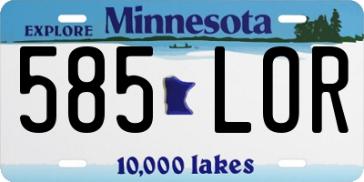MN license plate 585LOR