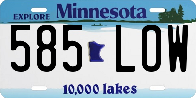 MN license plate 585LOW