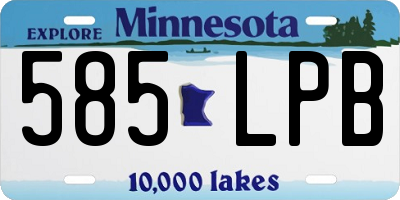 MN license plate 585LPB