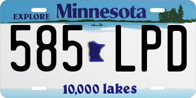 MN license plate 585LPD