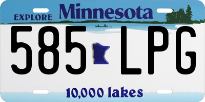 MN license plate 585LPG