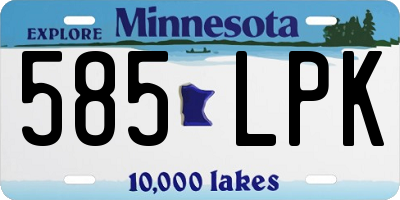 MN license plate 585LPK