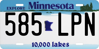 MN license plate 585LPN