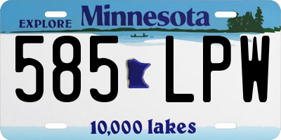 MN license plate 585LPW