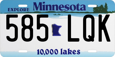 MN license plate 585LQK