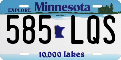 MN license plate 585LQS
