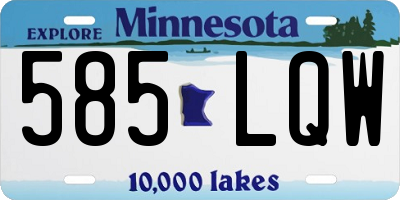 MN license plate 585LQW