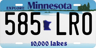 MN license plate 585LRO